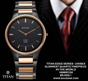 Titan Edge Ceramic Series Unisex 1696KC02  - Slimmest Ceramic Quartz Timepiece in the World