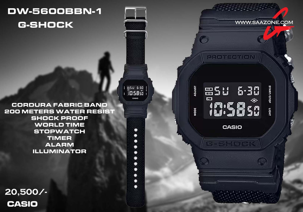 Casio G-SHOCK DW-5600BBN-1 Canvas Band