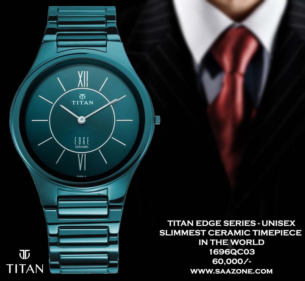 Titan Edge Ceramic Series Unisex 1696QC03  - Slimmest Ceramic Quartz Timepiece in the World