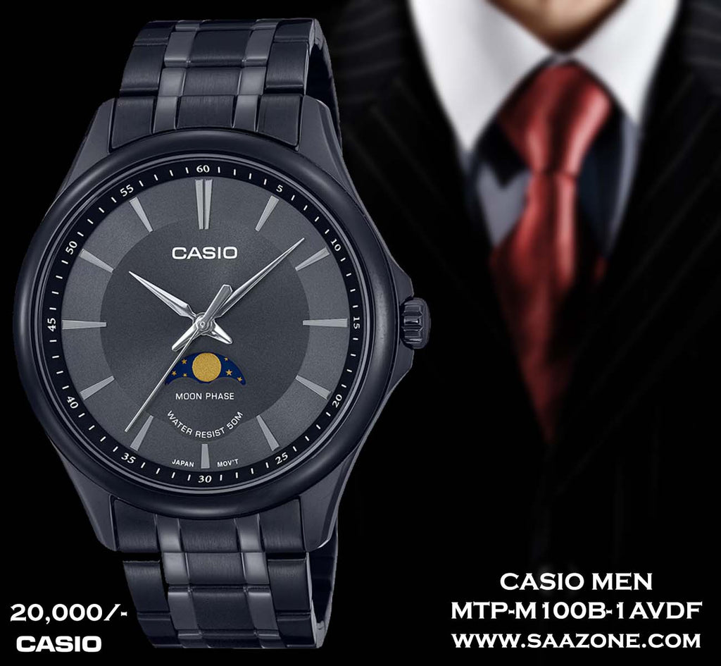 Casio Men Exclusive Moonphase Series MTP-M100B-1A