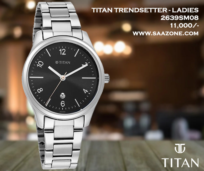 Titan Trendsetter Black Dial for Ladies 2639SM08