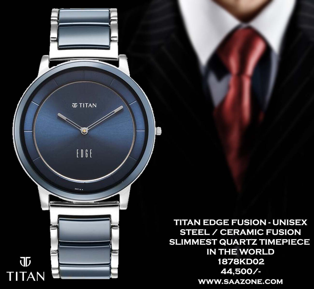 Titan Edge Fusion Series Unisex 1878KD02 - Slimmest Quartz Timepiece in the World
