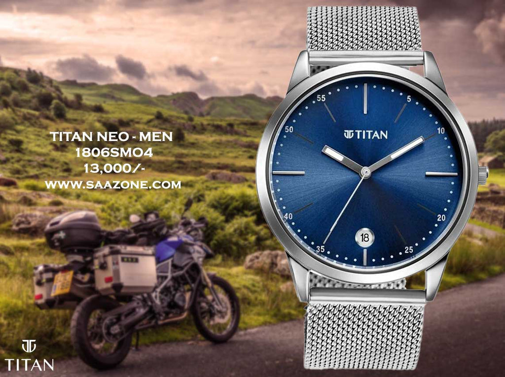 Titan Classique Blue Dial Mesh Band for Men 1806SM04