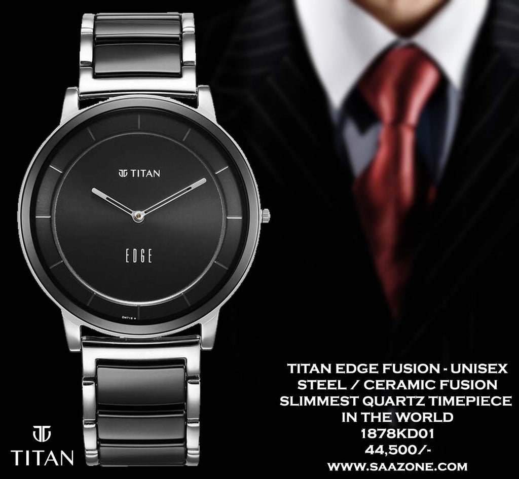 Titan Edge Fusion Series Unisex 1878KD01 - Slimmest Quartz Timepiece in the World