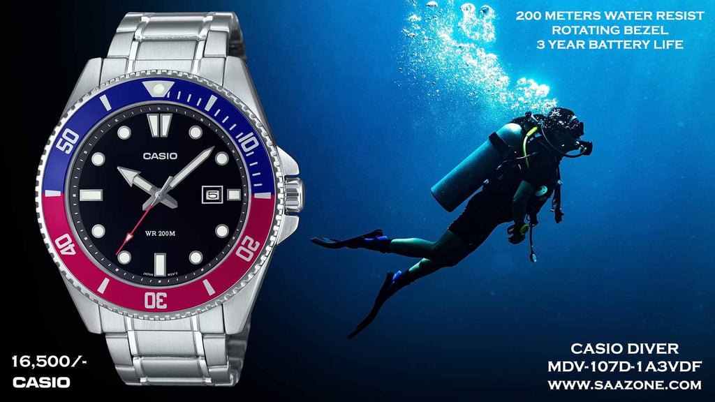 Casio Divers Timepiece for Men MDV-107D-1A3VDF